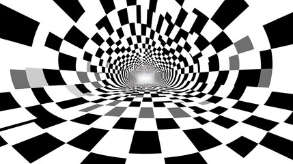 Vector illustration of visual illusion background, black and white square1