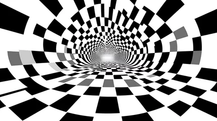  Vector illustration of visual illusion background, black and white square1 © mei liu