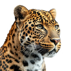Dominant Leopard Close-Up Isolated on Transparent Background, PNG