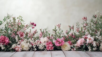 Floral Beauty: A Delicate Arrangement of Pink and White Blossoms