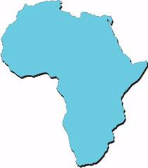 Teal Sillhoutte Map of  the African Continent (No Madagascar)
