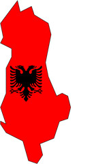 Albania Flag Overlay - High-Quality Vector SVG
