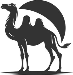 Camel arching its back slightly animal vector silhouette