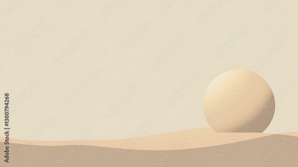 Poster an abstract banner featuring a single, large gradient sphere floating against a solid, muted backgro