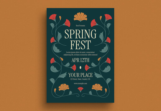 Decorative Spring Festival Event Flyer