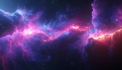 Cosmic Nebulae Glowing in Space
