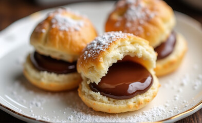 homemade buns filled with chocolate custard national chocolate custard day