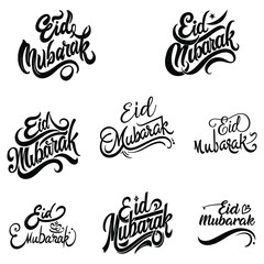 Eid Mubarak Handwritten Calligraphy – Vector Text for T-Shirt Design