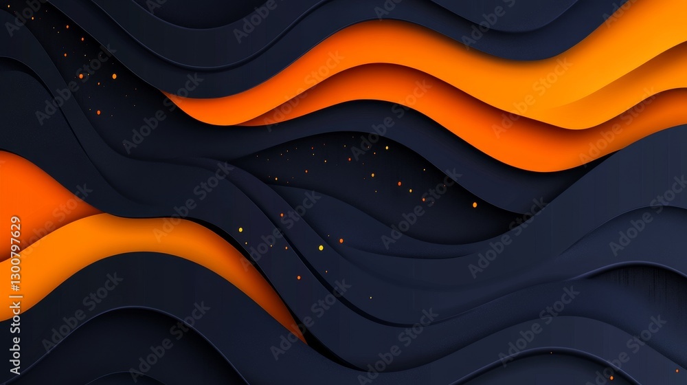 Wall mural an abstract representation of a wavy blue and orange background is enhanced with the addition of a g