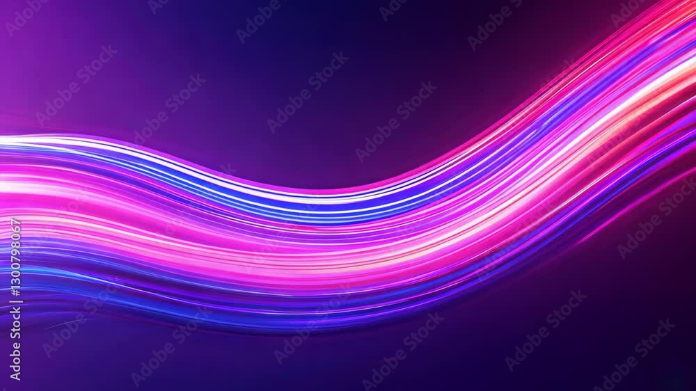 Poster dynamic neon light trails exploding in vivid colors forming energetic shapes on dark background perf