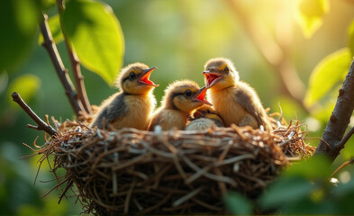 baby birds in nest bird day