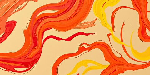 Obraz premium Abstract Warm Colors Swirl Background Orange Red Yellow Paint Texture