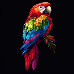 Fototapeta premium A Vibrant Scarlet Macaw Perched on a Branch