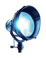 Bright stage spotlight casting illumination during a performance in a theater setting for a live show event, cut out