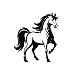horse line art on white background