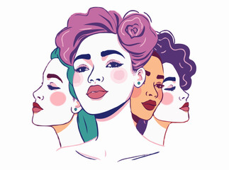 Empowering Diversity: Inclusive Beauty Vector Illustration