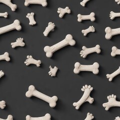 Obraz premium Isolated dog bone and paw doodle for wallpaper and design , pattern, design, doodle