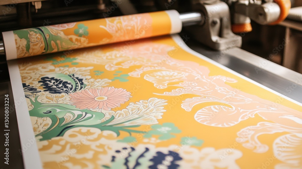 Poster intricate graphics printing process in soft lighting