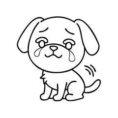 Fototapeta premium sad dog with tears expressing emotion