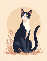 minimalist elegant cat