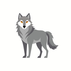 Wolf on white background, perfect for logos, tattoos, branding, and wildlife-themed designs.