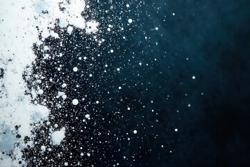 Obraz premium White paint splatters against dark glass, uneven coverage, messy, dramatic, minimalist