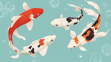 koi plain background illustration
