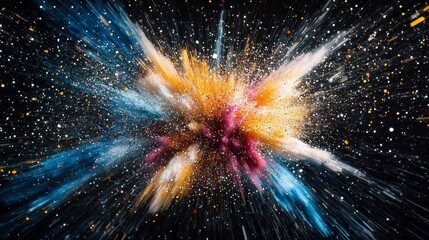 Colorful Explosion Abstract, Cosmic Burst Art, Galaxy Effect