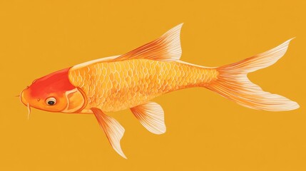 koi plain background illustration