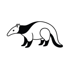 Obraz premium Black Silhouette Tapir Highcontrast Shading Illustration 