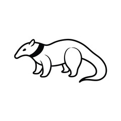 Black Silhouette Tapir Highcontrast Shading Illustration
