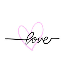 LOVE word hand drawn lettering
