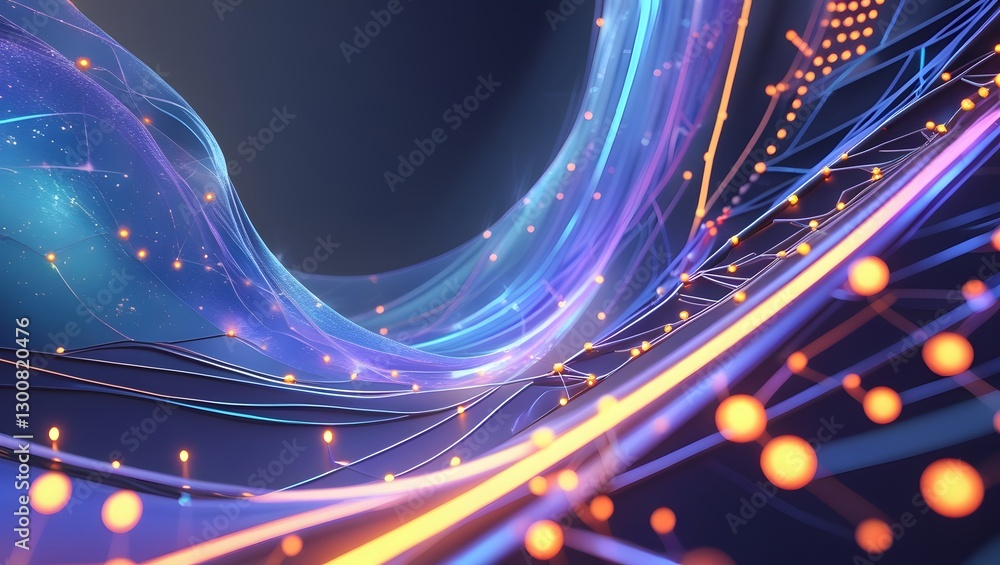 Poster abstract digital background. big data visualization. futuristic technology wave.
