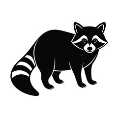 Obraz premium Playful Raccoon Silhouette Vector