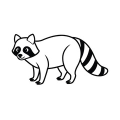 Obraz premium Playful Raccoon Silhouette Vector