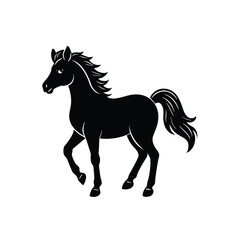 horse silhouette isolated on white background. vector Horse. 