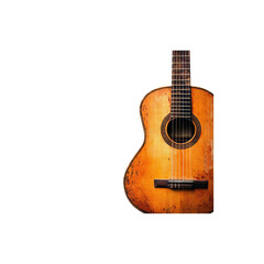 Obraz premium Vintage Wooden Guitar Isolated on Black Background