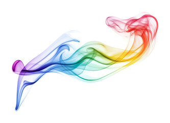 Colorful smoke swirl design for modern art, decoration, or creative projects with vibrant hues and fluid movement, cut out