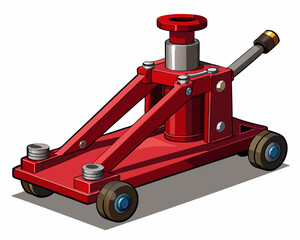 Crisp vector of a hydraulic car jack on white background