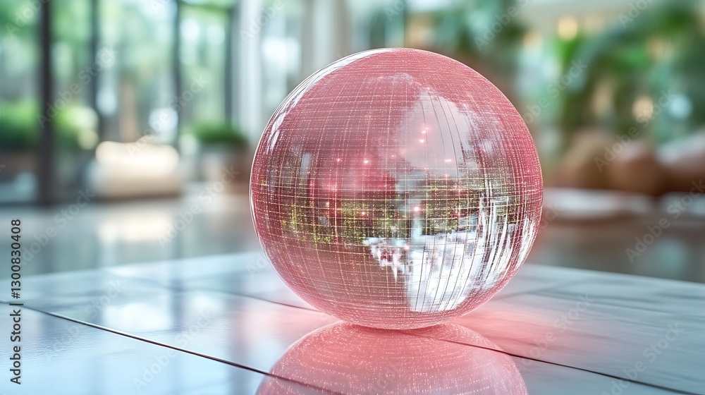 Poster translucent sphere displays internal network data