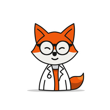 Doctor Fox uses medical uniforms with a stethoscope 