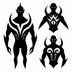 silhouette Neo tribal tattoo icon design vector illustrations