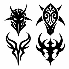 silhouette Neo tribal tattoo icon design vector illustrations.
