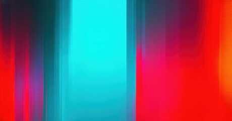 Glitchy digital inspired gradient background high energy cyan transitioning warm red fine grainy noise texture abstract geometric depth soft glowing edges bright color