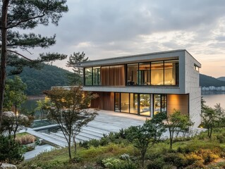 Fototapeta premium Modern architecture is a perfect showcase of the modern aesthetic