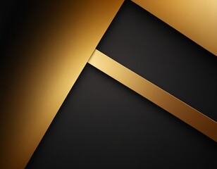 Elegant gold and black abstract design with geometric shapes and smooth lines.