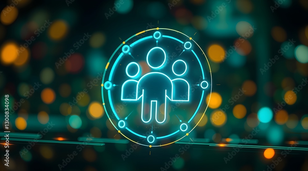 Poster a digital illustration of team icon with abstract background