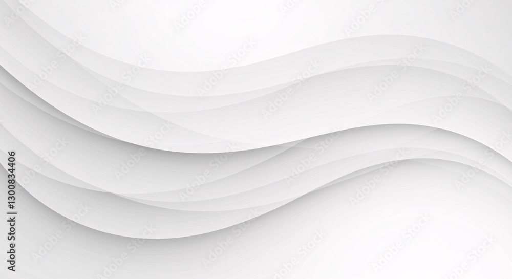 Aufkleber an abstract background features smooth, flowing gray and white wavy lines, creating a modern and sop