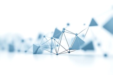 Abstract graphic network with triangular shapes on white
