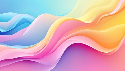 A colorful abstract background with wavy lines and shapes.